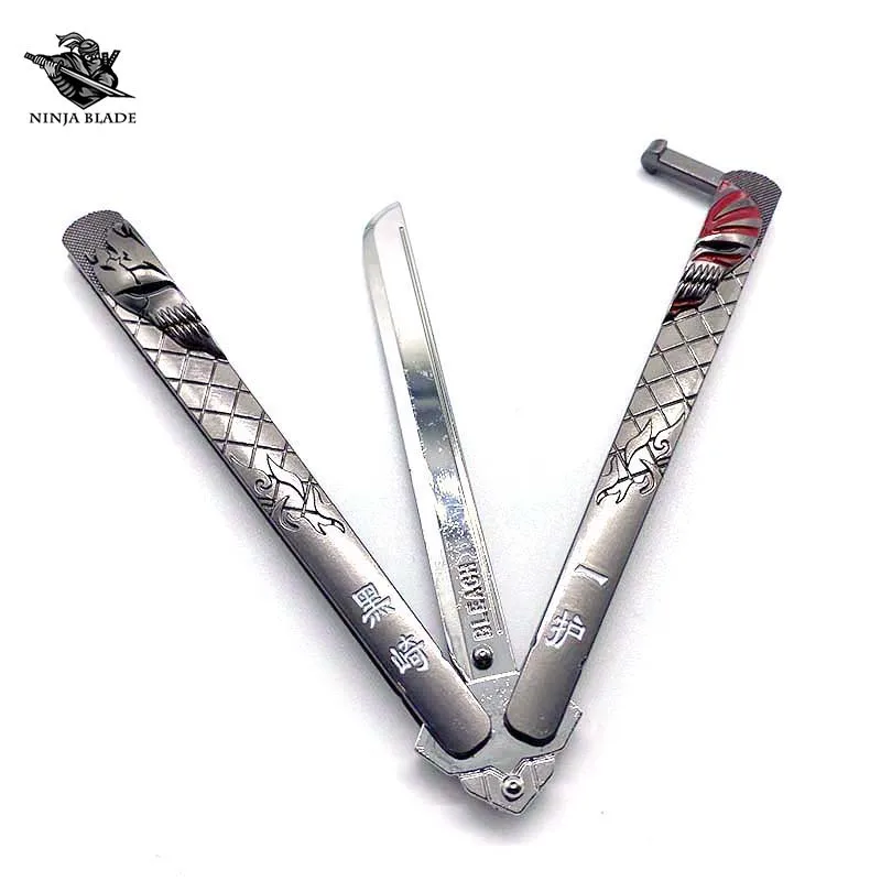 Отбеливающая аниме бабочка тренировочный нож Ichigo Kurosaki Bankai Balisong Blunt коллективная