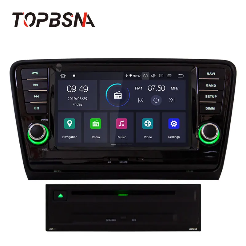 Автомобильный DVD-плеер TOPBSNA Android 10 для VW Skoda Octavia III 2014-2017 Wi-Fi мультимедиа GPS