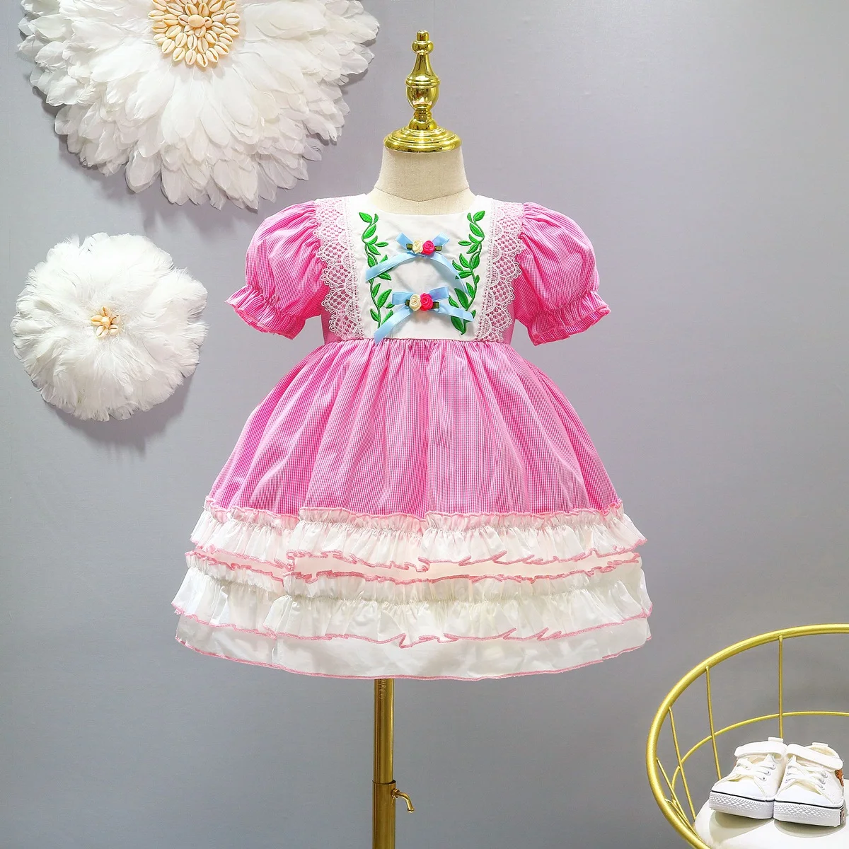 

Kids Dress Girls Clothes Lolita Costume Maid Cosplay Lace Ruffles Summer 3-11 Years Party Dresses For Girl Children's Clothing