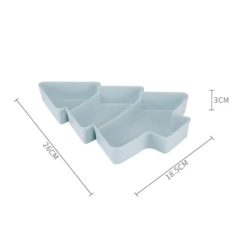 

1PC Tree Shape Dried Fruit Tray 3 Girds Snack Plate Evironment-friendly Plastic Bowl Multi-function Foods Oragnizer Home Gadgets