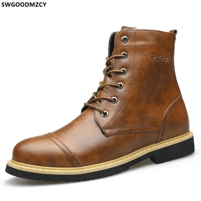 

Ankle Boots Men Designer Leather Casual Shoes Man Martin Boots for Man 2021 Motorcycle Boots Man Winter Shoes Men Botte Femme