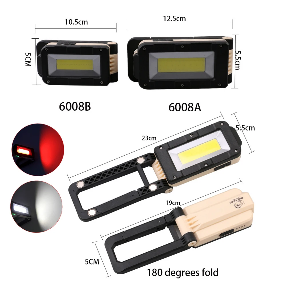 Светодиодный Рабочий фонарь COB Перезаряжаемый USB Магнитный гибкая инспекционная
