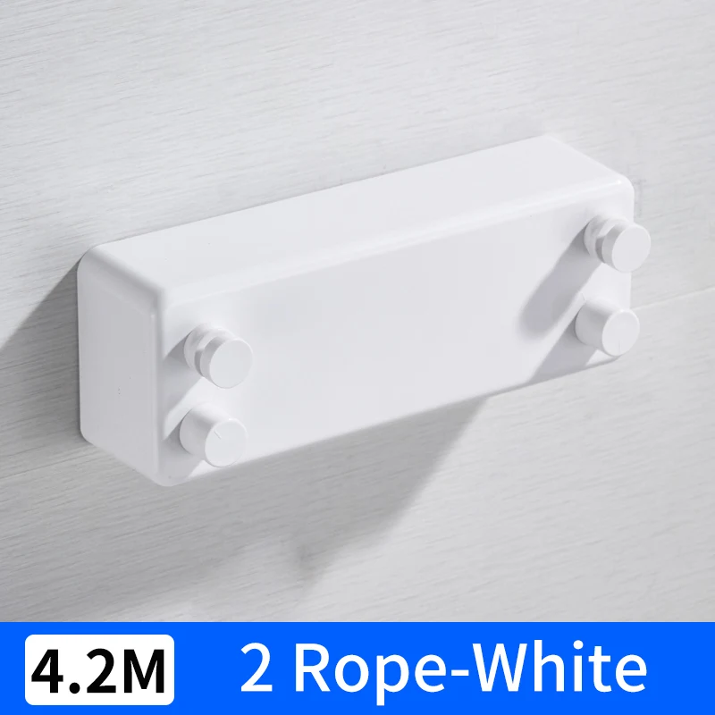 2 Rope-White Выдвижная Веревка для белья Крытый открытый веревка телескопическая нержавеющая веревка невидимая одежда настенная сушилка для белья - Цвет: 2 Rope-White