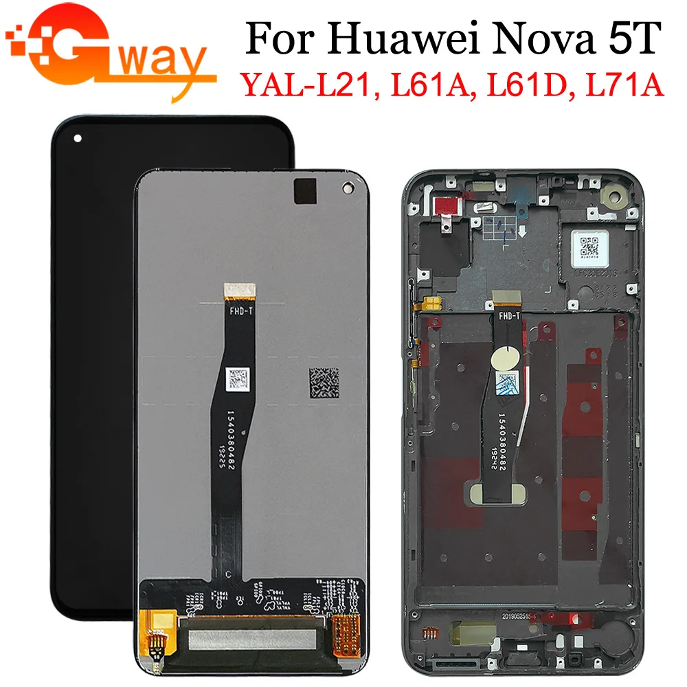 6 26 &quotдля Huawei Nova 5T ЖК дисплей сенсорный экран дигитайзер в сборе с рамкой для YAL L21