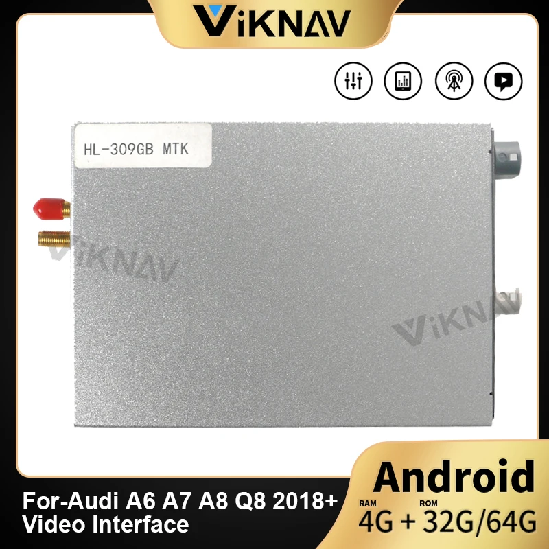 

Автомобильный GPS-навигатор Android с небольшим экраном 8,8 дюйма, для-Audi A6 A7 A8 Q8 блок декодирования + видеоинтерфейс