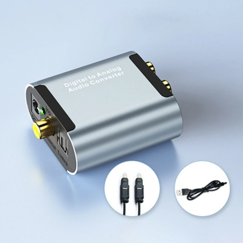 

L41E Digital to Analog Converter 192kHz Techole Aluminum Optical to RCA with Optical &Coaxial Cable.