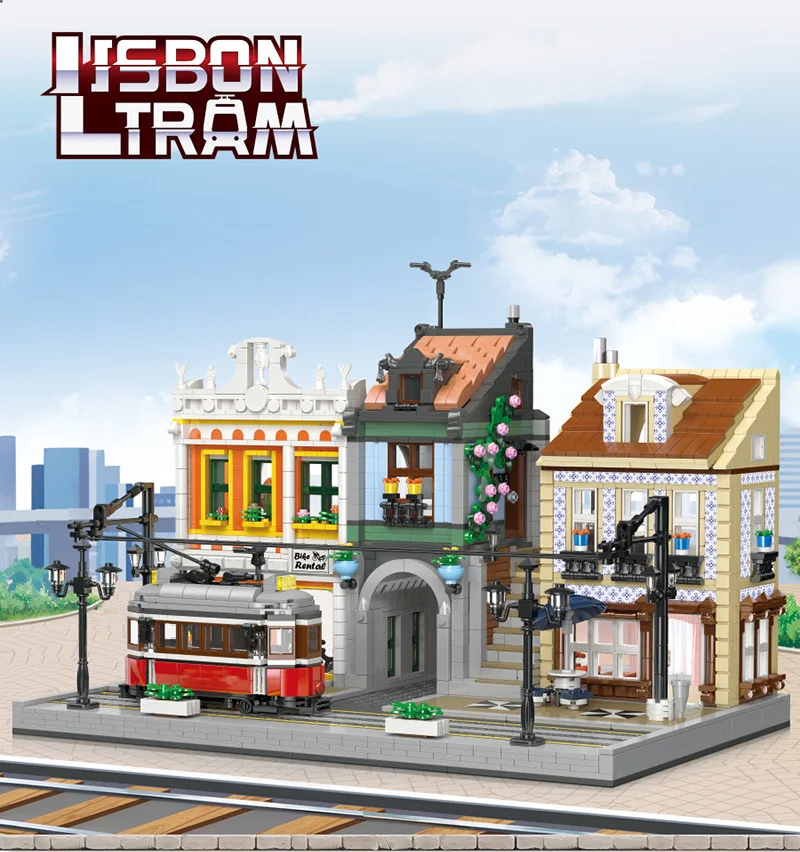

Lisbon Railway Station MOC 89132 City Street View Series Building Blocks Bricks Toys 3080pcs Kids Birthday Gift Set