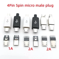 micro usb 4 5pin welding type male plug connectors charger 5p usb charging socket 4 in 1 data otg line interface diy data cbale
