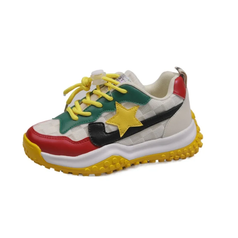 

Kids Shoes Star Contrast Platform Sneakers Comfortable Chunky Sport Shoes Toddler Boys Vulcanized Runing Toddler Girl Shoes