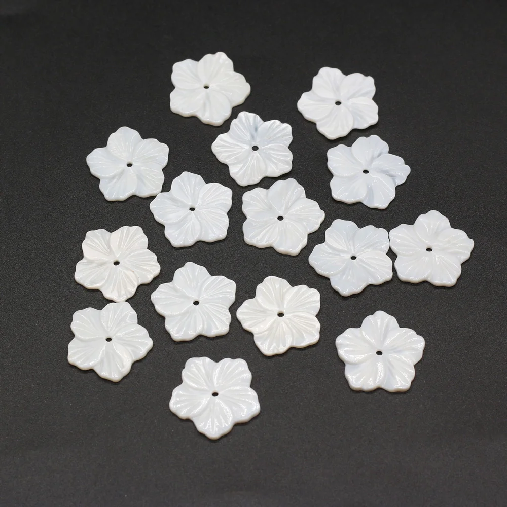 

10PCS 2021Natural Freshwater Flower-shaped White Shell Pendant Loose Beads for Jewelry Making DIY Bracelet Necklace Accessories