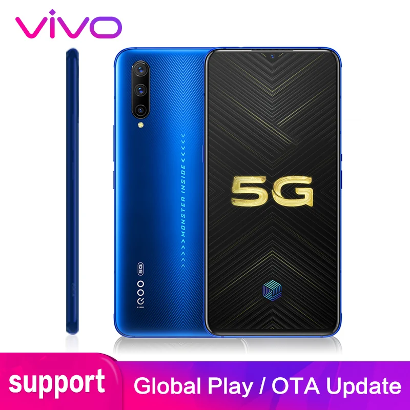 Vivo iQOO Pro 5G поддержка глобальной rom Google NFC 6,4" экран 48MP камера 44 Вт Быстрая зарядка Смартфон Snapdragon