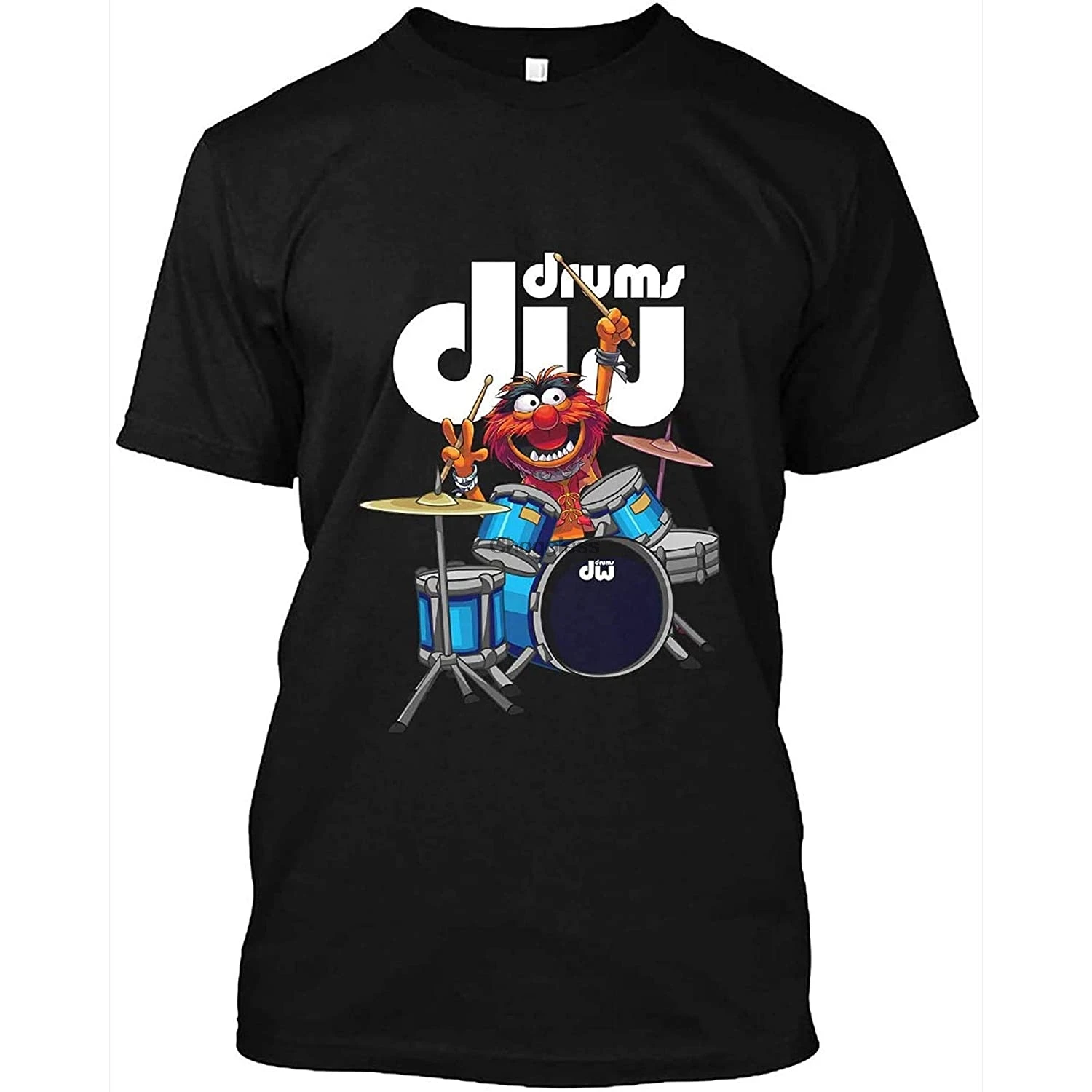 

The Muppet Show Animal Playing Dw Drums Cute Funny Graphic Fashion T Shirt Gift for Men Top Men s Co DMN Tee Black