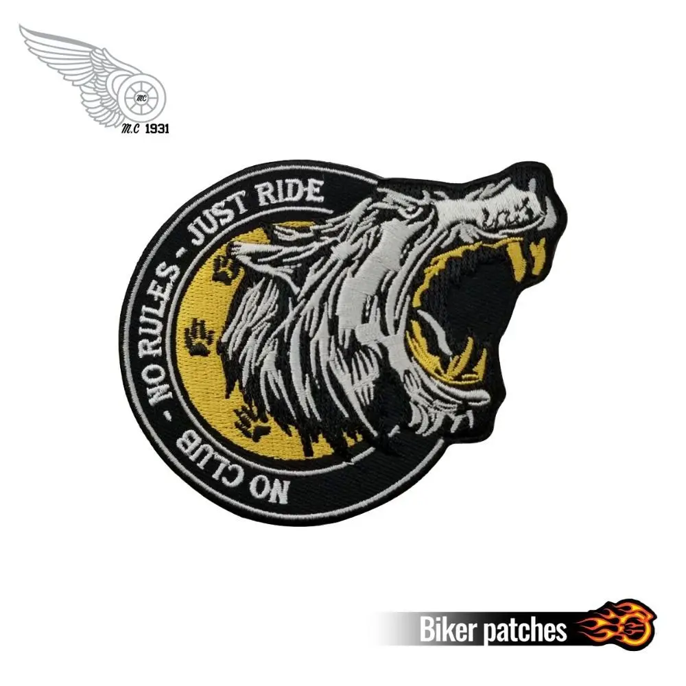 Нет клуба без каких либо правил просто ездить нашивки с изображением волка жилет