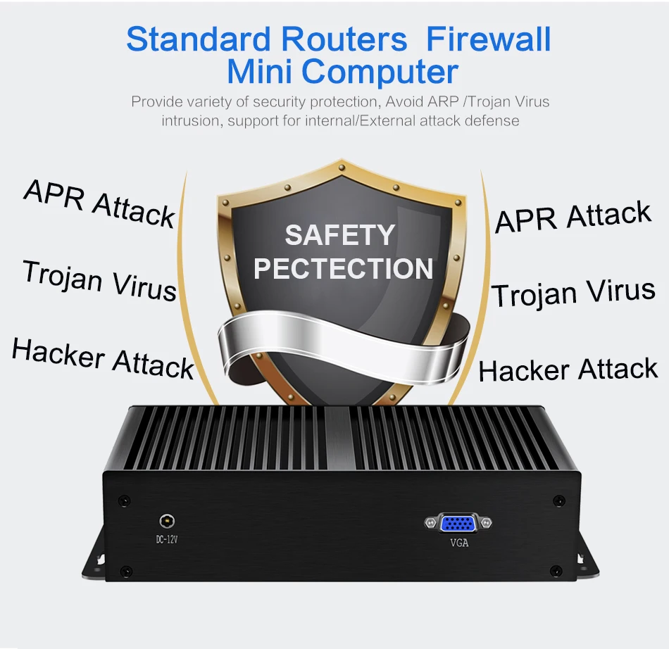 Preise XCY Mini PC Fanless Pfsense 6 LAN Gigabit Ethernet Intel 211AT Core I3 7100U Linux Windows 10 7 Router Firewall Computer Minipc