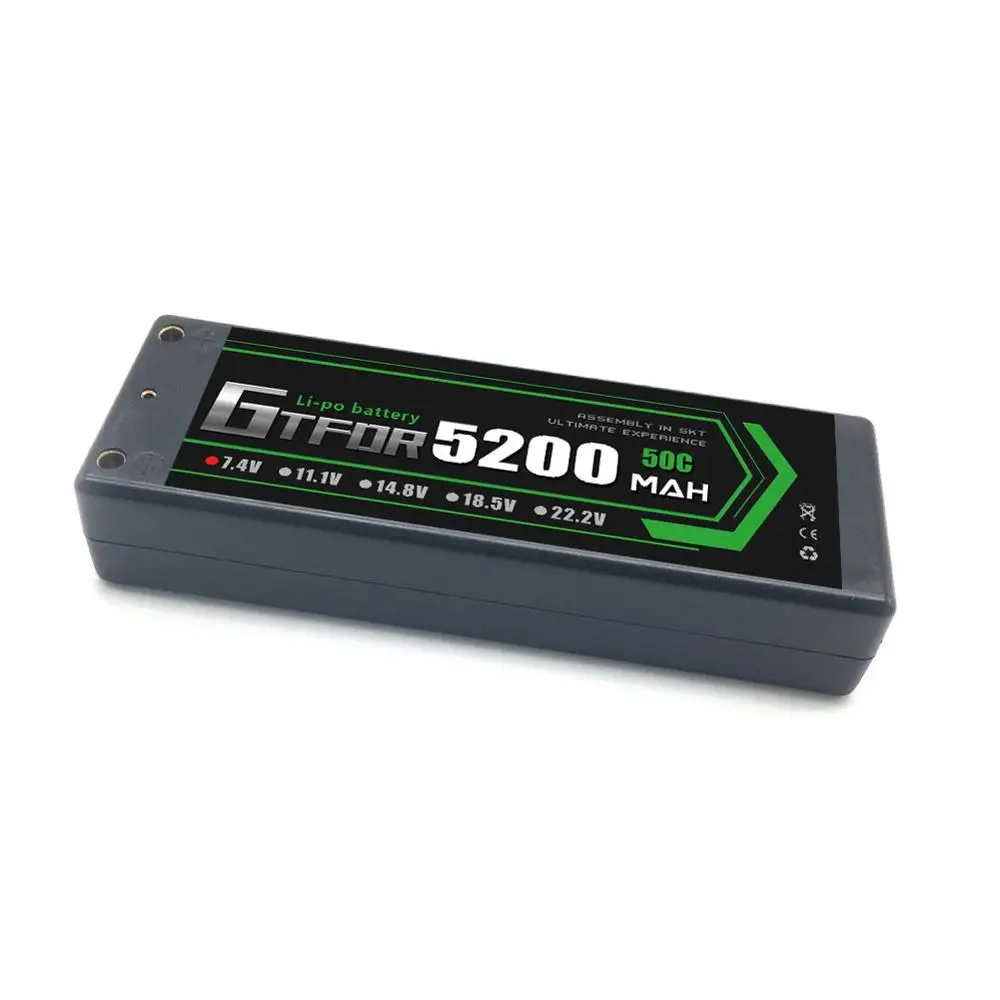 GTFDR 5200 мАч 4 мм Lipo Аккумулятор 7 в 50C 2S LiPo RC аккумулятор Deans XT60 EC5 для