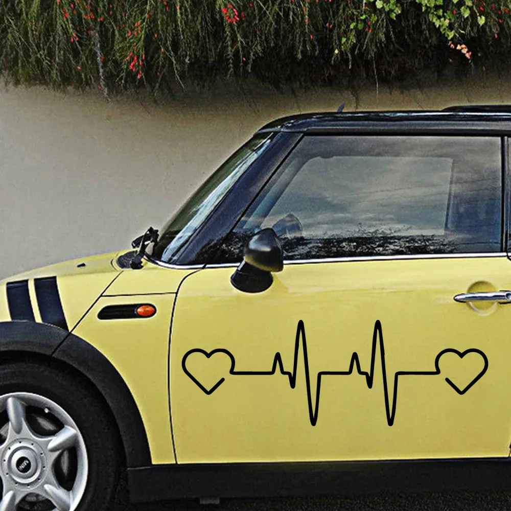 

Cute Heartbeat Auto Stickers On The Car Rearview Mirror Side Decal Stripe Vinyl Truck Vehicle Body Accessories