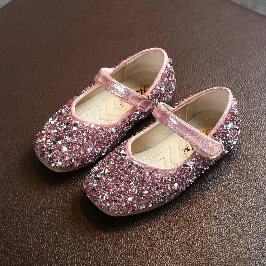 2019 на осень для девочек детские туфли принцессы детская одежда с блестками