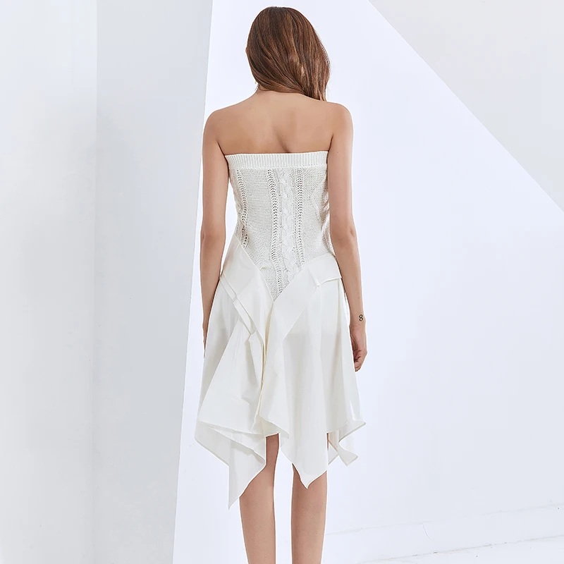 

Ruffle Elegant Skirts For Women High Waist Patchwork Casual White Skirt Female Fall Fashion Clothing New Tide