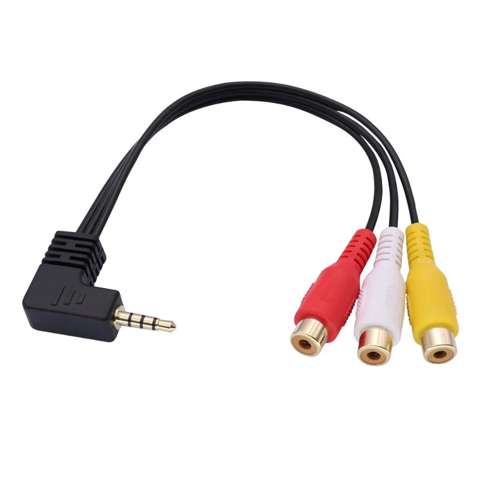 Аудиокабель-удлинитель с позолоченным штекером 3 5 мм на гнездо 2RCA 15 см |