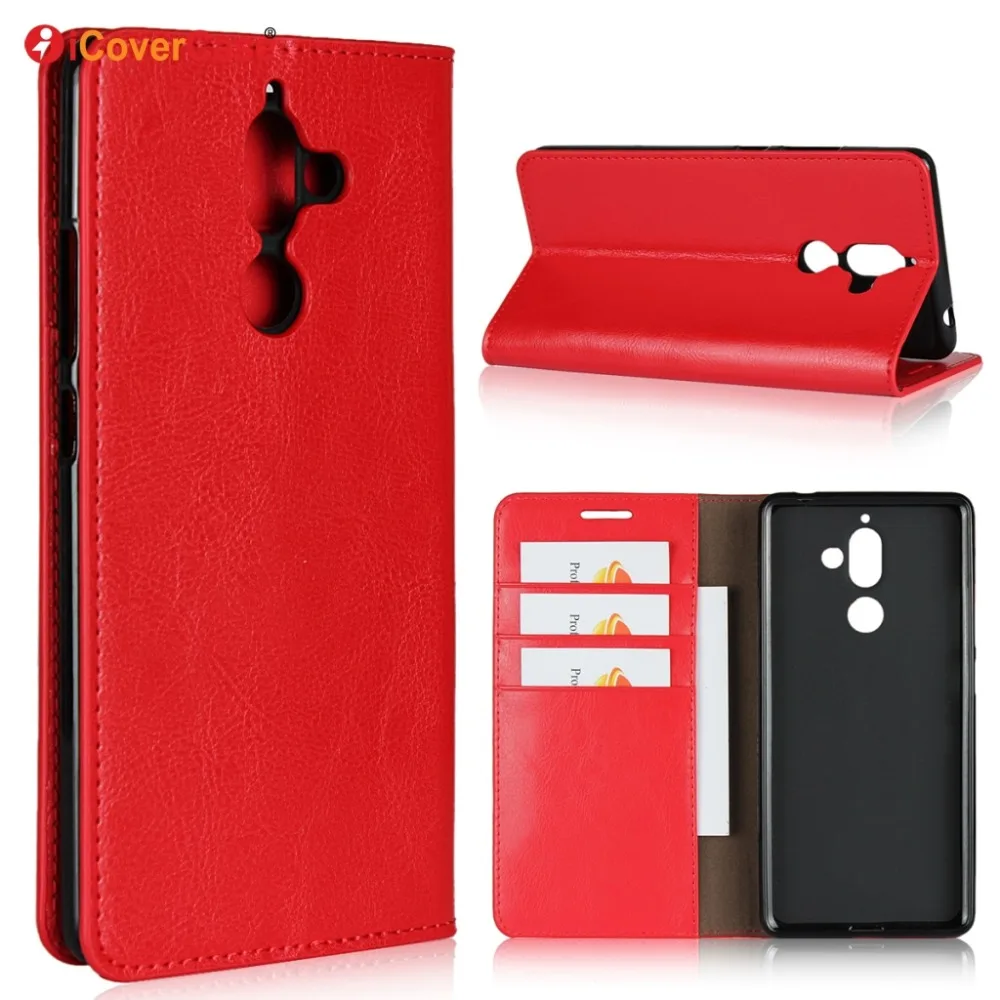 Роскошный чехол кошелек из натуральной кожи для Nokia 7 Plus откидной Чехол с