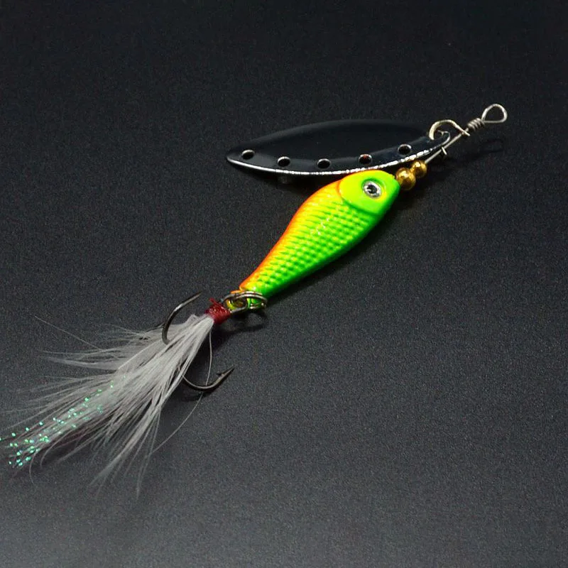 Горячий 16,5 грамм Вращающийся металлический вибрационный приманка-вертушка для рыбалки с жерлицами на форель зимой Жесткие приманки.