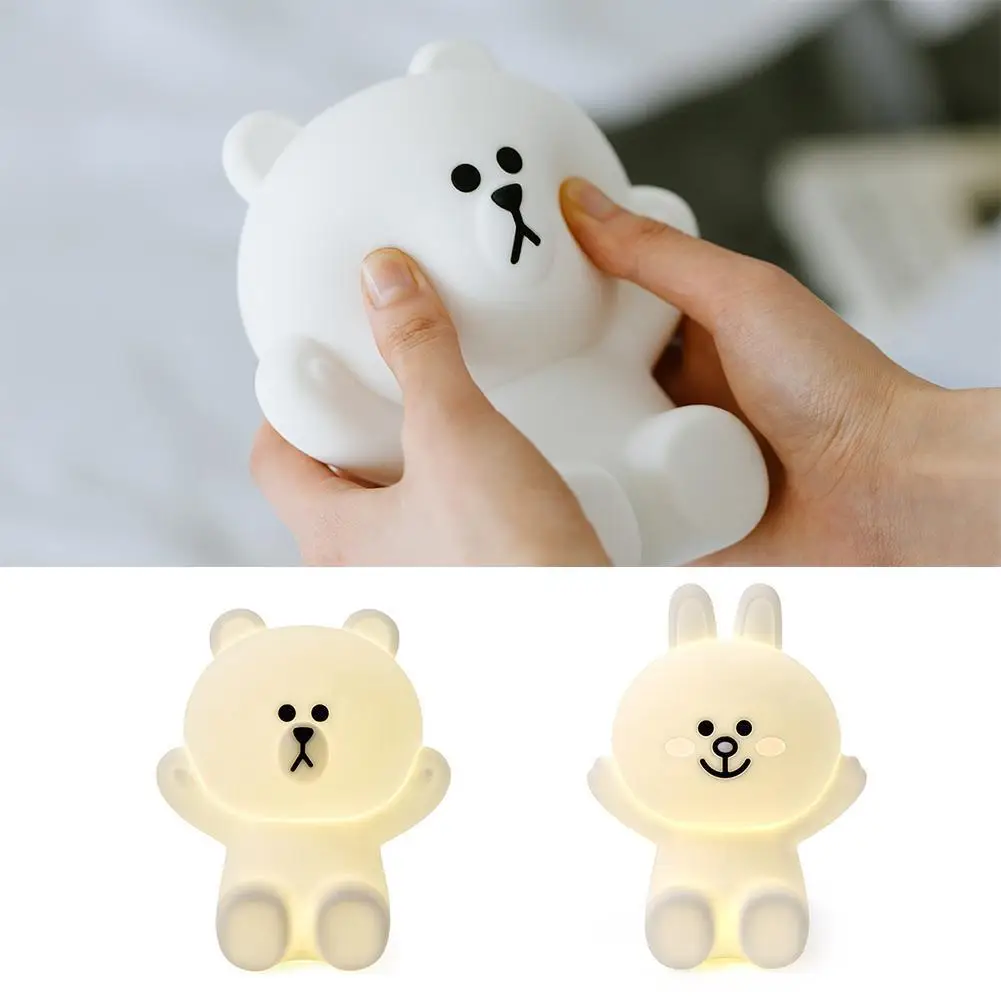 Creative Cute Cat LED Night Light For Children Baby Kids Multicolor Silicone Bedside Lamp Touch Sensor Tap Control La | Освещение