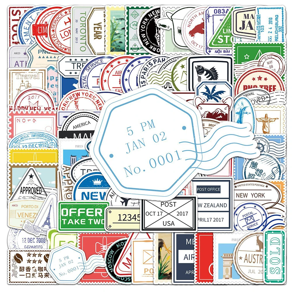 

10/30/100 Pcs Stamp Sticker Cartoon Vintage Waterproof PVC Graffiti For Divination Refrigerator Motorcycle Skateboard Classic