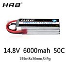 HRB 14,8 V Lipo Аккумулятор 6000mah 50C Deans XT60 T EC5 XT90 TRX для Traxxas 4WD автомобилей Quadcopter Вертолет гоночный самолет лодка