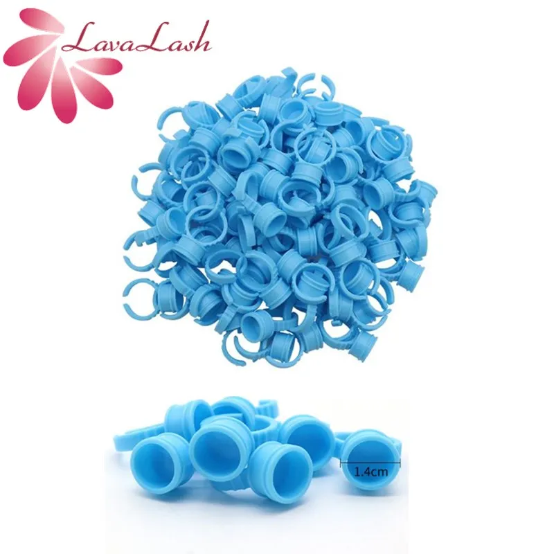 

Wholesale 1000/2000pcs Blue Disposable Eyelash Extension Glue Rings lash Glue Holder Ring Glue Liquid Container Pad Tray Paint