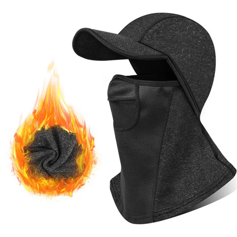 

Winter Windproof Hiking Cycling Hat with High Elasticity Neck Warmer Fleece Hood Full Face Warm New