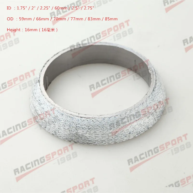 

Car Muffler Exhaust Pipe Graphite Gasket Seal Ring 1.75"-2.75" Dia Exhaust Tail Pipe Flange Donut Gasket Muffler Seal Ring