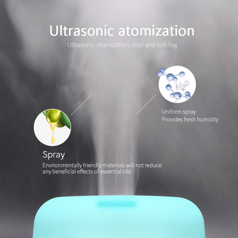 Portable 500ml WiFi Humidifier Ultrasonic Dazzle Cup Aroma Diffuser Cool Mist Maker Air Humidifier Purifier with Romantic Light