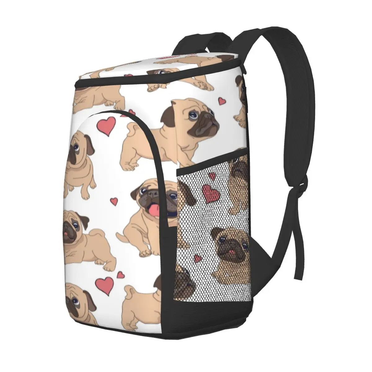 picnic cooler backpack funny cartoon pugs puppies dogs waterproof thermo bag refrigerator fresh keeping thermal insulated bag free global shipping