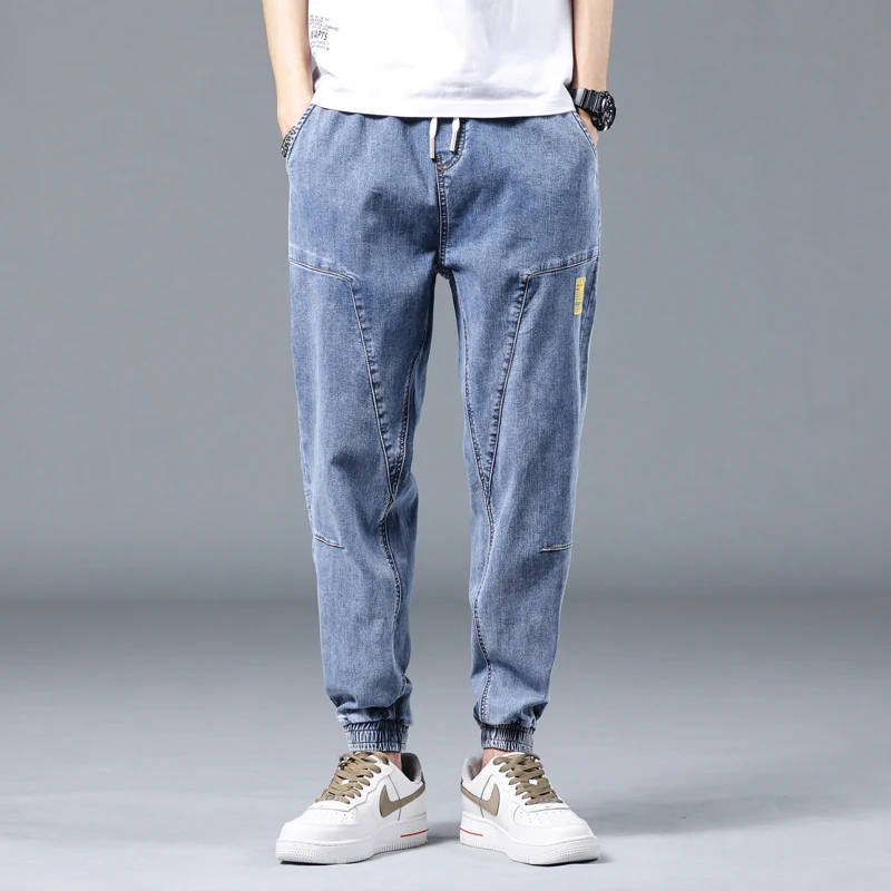 

High Quality 2021 New Men's Streetwear Classic style Pants Male Splicing Trend Casual Denim Jeans summer Fashion Long Trousers