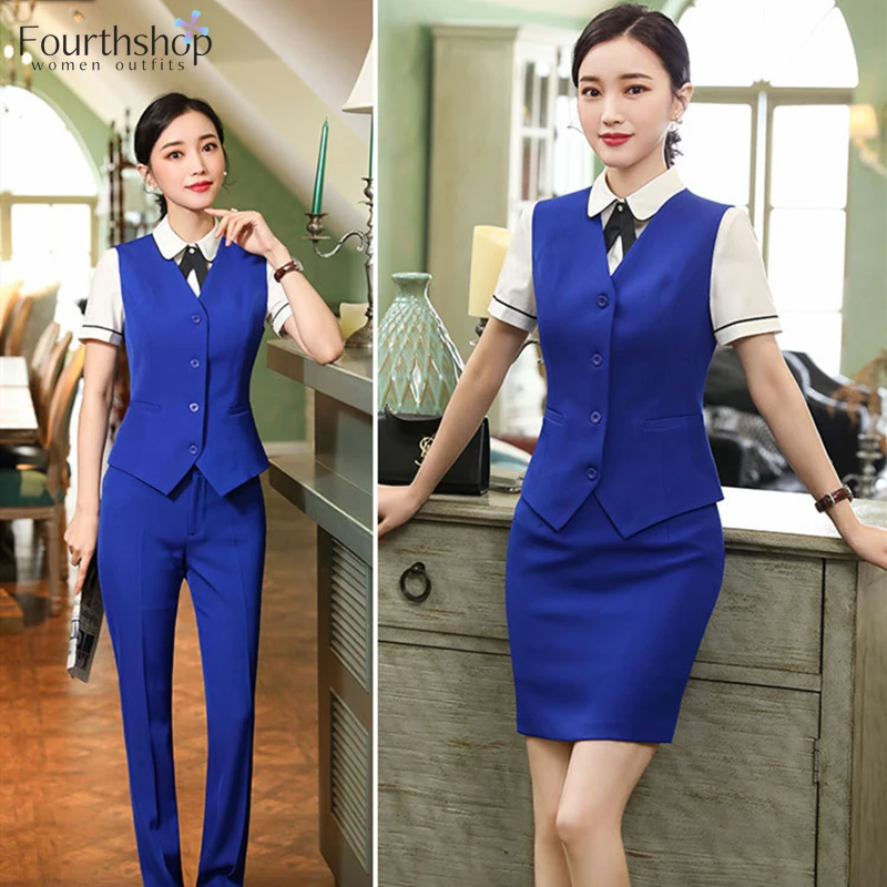 Женские Брючные костюмы деловая Женская рабочая форма весенний комплект из 2