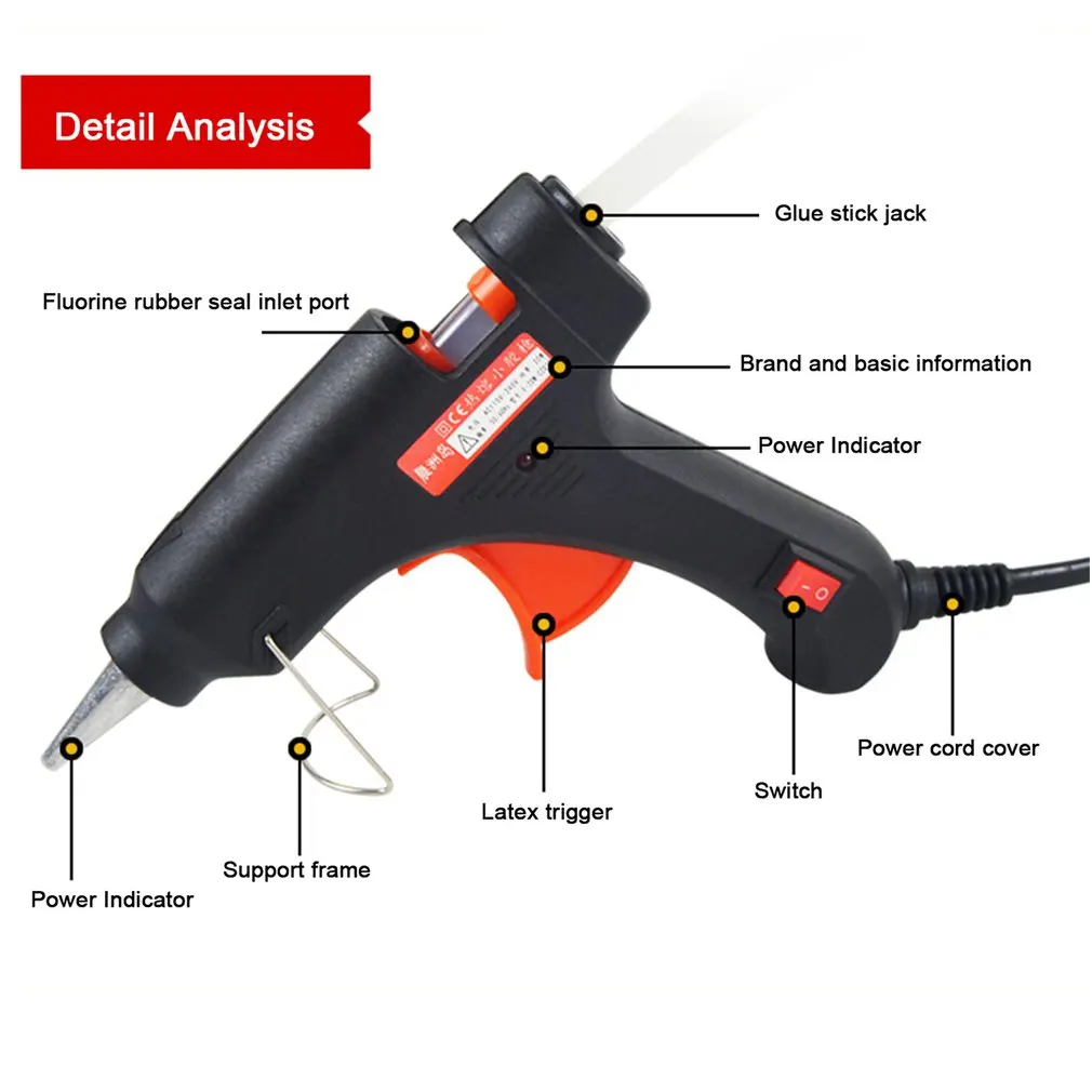 New Professional High Temp Heater 30W Electric Heating Hot Melt Glue Gun Sticks Trigger Art Graft Repair Heat Pneumatic Tool |