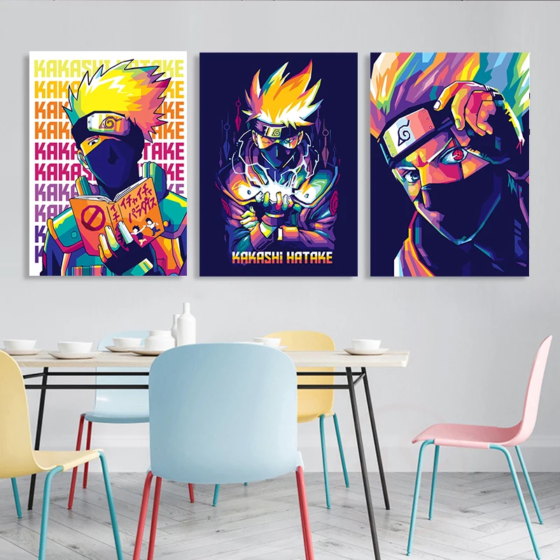 

Kakashi Hatake Wpap Pop Art Posters and Prints Japanese Anime Naruto Decorative Canvas Painting Wall Picture Modern Home Decor