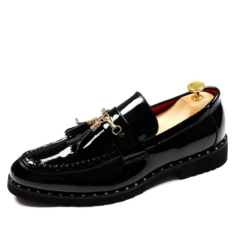 

New oxford Black white italian tassel business Wedding men leather formal dress flats designer Moccasins Loafers shoes