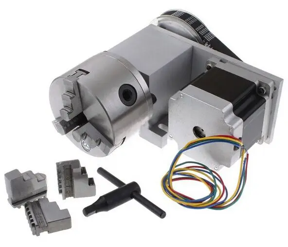 Nema 34 шаговый двигатель (4:1)(K11-100mm) патрон 100 мм CNC 4-я ось (aixs роторная ось) + задний