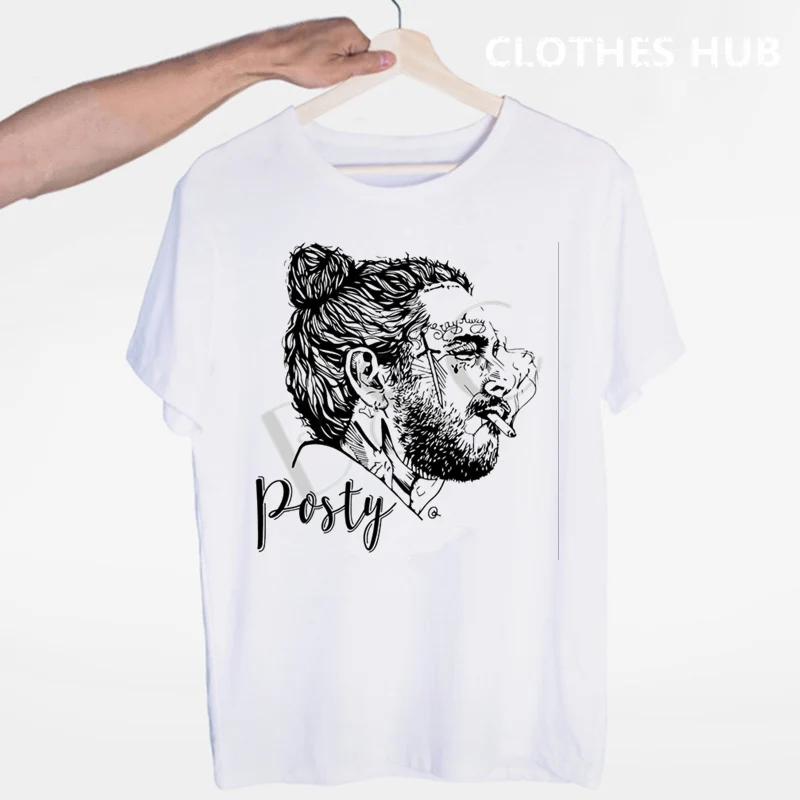 Post Malone/футболка в стиле хип хоп с круглым вырезом и короткими рукавами Летняя