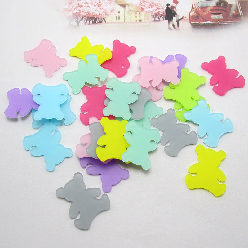 

20Pcs/lot Acrylic Cartoon Bear Flatback Resin Cabochon Planar DIY Jewelry Hairpin Accessories Embellishments for Scrapbooking