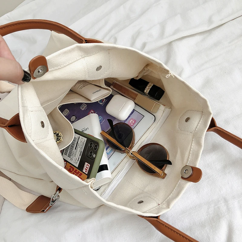 

Hot Sales Girl Trend Fashion Messenger Patchwork Handbag Women Lady Tote Canvas Bags Shoulder Top-Handle For Women