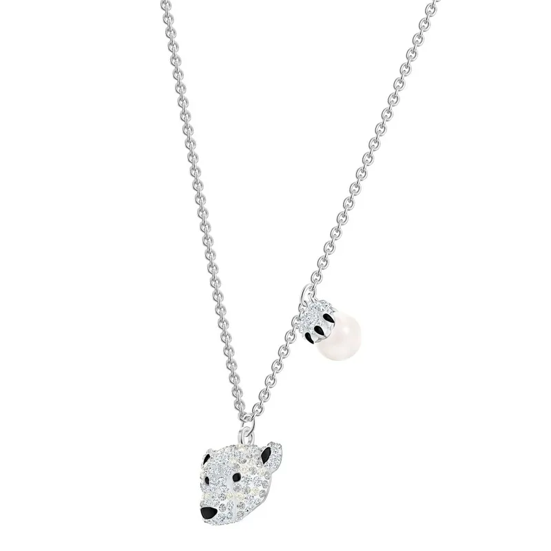 

High Quality SWA Classic Natural Inspiration White Fox Female Fox Lady Necklace Earring Ring sets