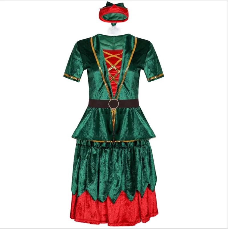 Couples Christmas Elf Costume Women&ampMen Santa Claus Cosplay Xmas Santa`s Helper Outfit For Women Men Plus Size | Тематическая