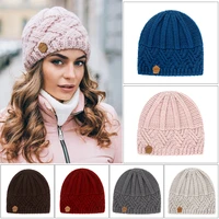new style woolen knitted cotton hat retro diamond lattice autumn and winter woolen hat girl hat