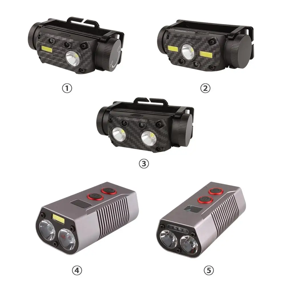 Светодиодный налобный фонарь водонепроницаемый уличный COB светильник с датчиком