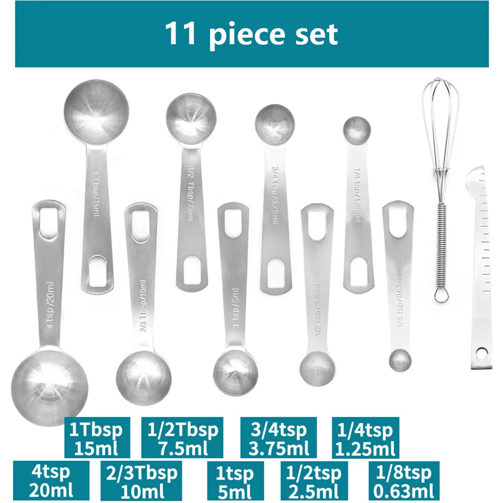 

Multi Purpose Measuring Spoons Cups Set Heavy Duty Stainless Steel Cooking Utensil Kitchen Baking Tool Accessories
