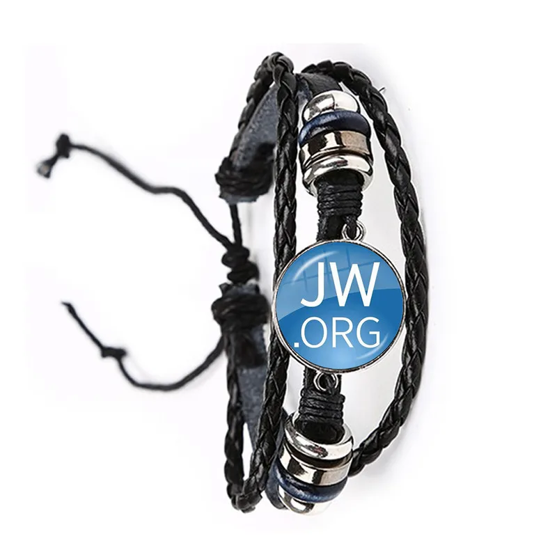 2020 New Arrival JW.ORG Bracelet Steampunk Jehovah's Witnesses Glass Photo Cabochon Black/Brown Leather Bangle Jewelry Gift | Украшения