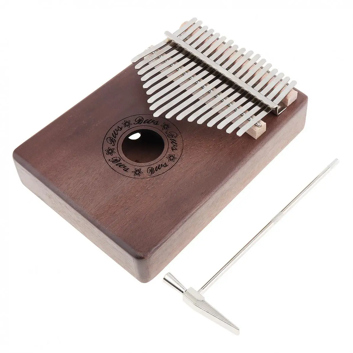 17 Key Kalimba Thumb Piano Single Board Mahogany Small Mbira Mini Keyboard Instrument with Complete Accessories | Спорт и