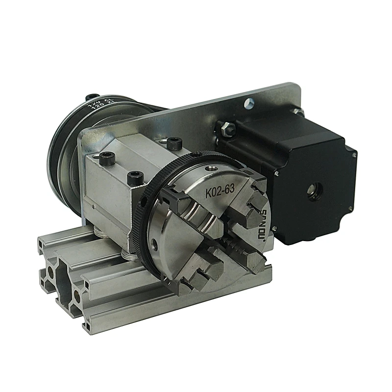 

DIY router kit rotary 4th axis with 3 jaw chuck active thimble CNC machine for metal wood working